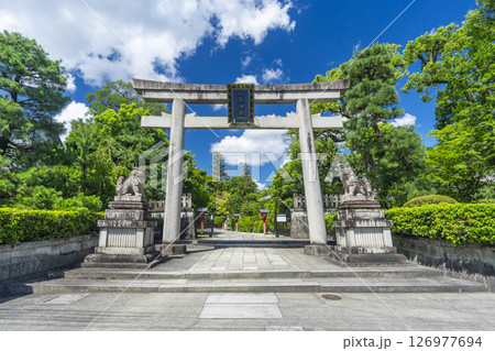 敷地神社（わら天神）　石鳥居　--京都市北区衣笠天神森町-- 126977694