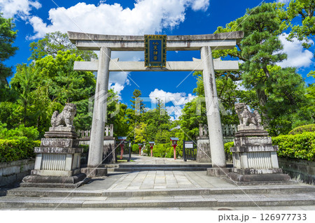 敷地神社（わら天神）　石鳥居　--京都市北区衣笠天神森町-- 126977733