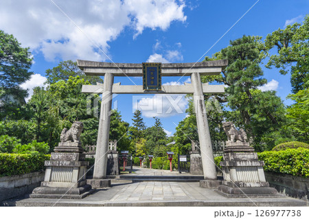 敷地神社(わら天神) 石鳥居 --京都市北区衣笠天神森町-- 敷地神社(わら天神) 石鳥居 --京都市北区衣笠天神森町-- 126977738