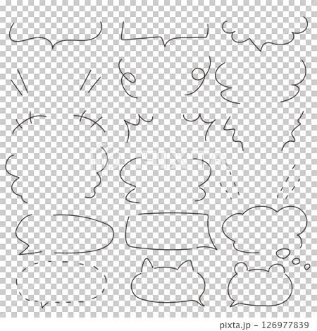 A set of various hand-drawn speech bubbles A set of various hand-drawn speech bubbles 126977839