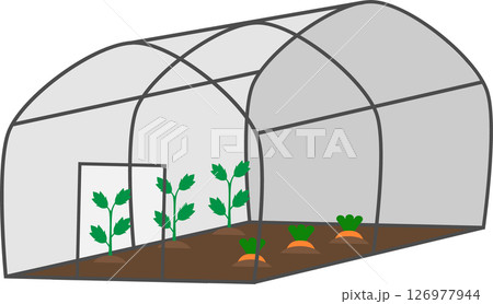シンプルなビニールハウスのイラスト素材 126977944