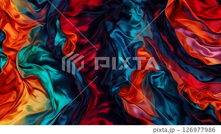 軟らかな布の背景素材　AI生成素材 126977986