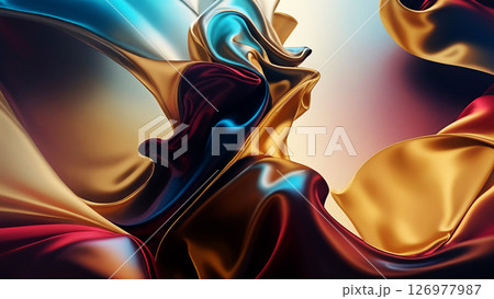 軟らかな布の背景素材　AI生成素材 126977987