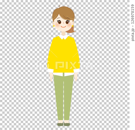 女人面朝前方，全身 126978159