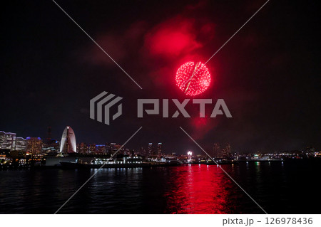Yokohama Port Festival Fireworks Show Illuminates the Night Sky Yokohama Port Festival Fireworks Show Illuminates the Night Sky 126978436