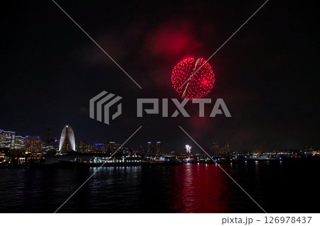 Yokohama Port Festival Fireworks Show Illuminates the Night Sky Yokohama Port Festival Fireworks Show Illuminates the Night Sky 126978437