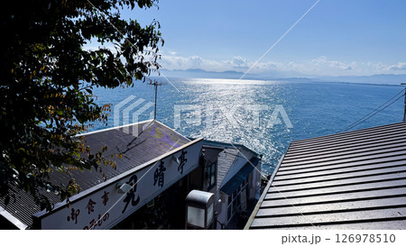 Fireworks display over Yokohama Port during a lively festival celebration at night 126978510
