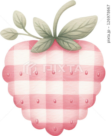 Delightful strawberry with checkered pattern Delightful strawberry with checkered pattern 126978667