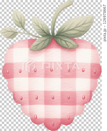 Delightful strawberry with checkered pattern Delightful strawberry with checkered pattern 126978667