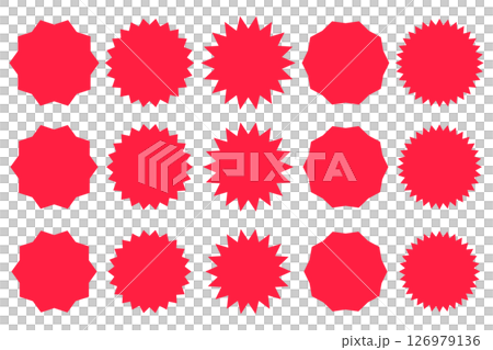 Simple red jagged frame material set 126979136