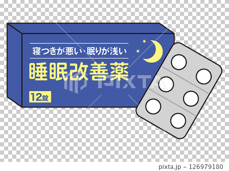 睡眠改善薬の箱とシート 126979180