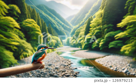 川辺のカワセミ 126979213
