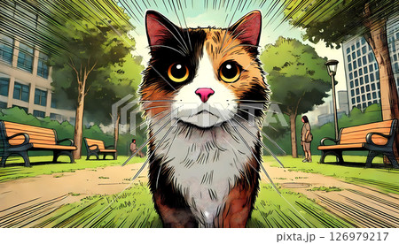 公園の三毛猫 126979217