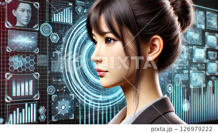 CGバックとビジネスウーマン 126979222