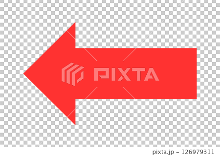Red left arrow icon (white background) 126979311