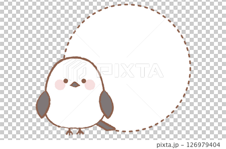 Cute long-tailed tit and simple frame Cute long-tailed tit and simple frame 126979404