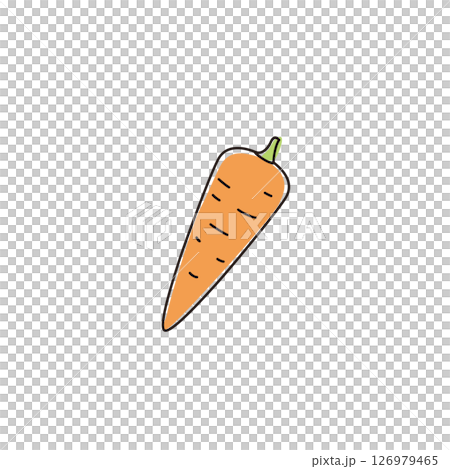 野菜　シンプルイラスト　ニンジン 126979465
