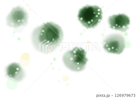 緑の滲んだ水彩ドット素材 126979673