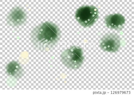 緑の滲んだ水彩ドット素材 126979673