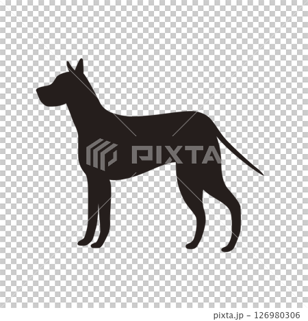 動物杜賓狗剪影簡單插圖 126980306