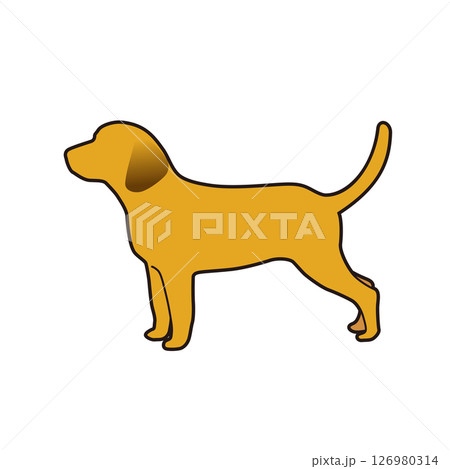 動物　犬　シルエット　シンプル　イラスト 126980314
