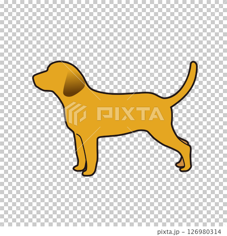 動物　犬　シルエット　シンプル　イラスト 126980314