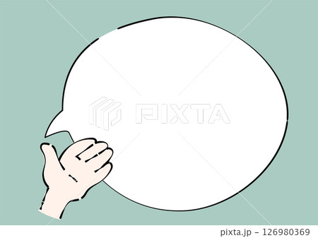 吹き出しと開いた手のジェスチャーイラスト 126980369