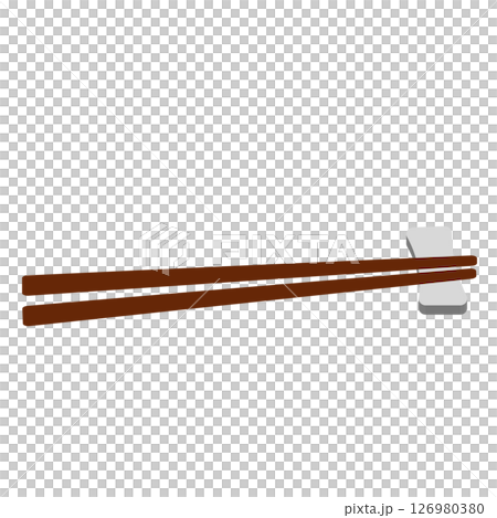 箸置きに置かれた箸のイラスト 126980380