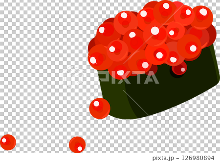 美味的鮭魚子軍艦捲插畫 美味的鮭魚子軍艦捲插畫 126980894