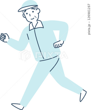 元気に運動する笑顔のシニア男性 126981287