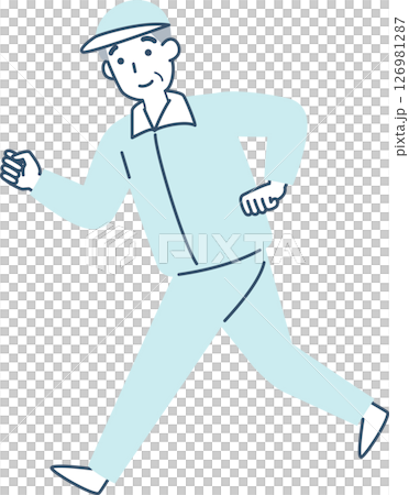 元気に運動する笑顔のシニア男性 126981287