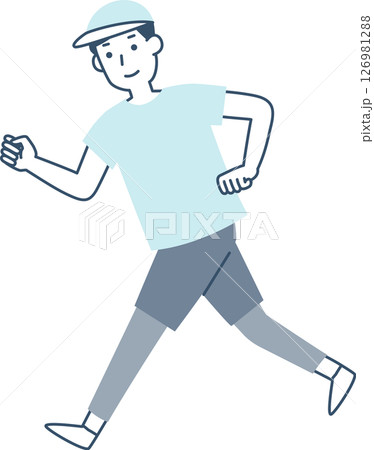 元気に運動する笑顔の男性 126981288