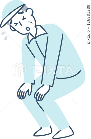 運動して疲れたシニア男性 126981289