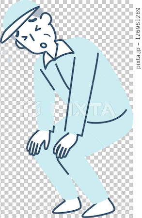 運動して疲れたシニア男性 126981289