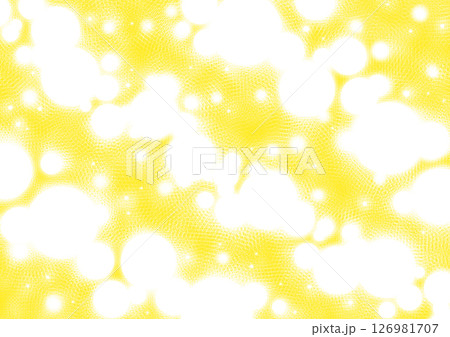 丸 光 漫画 カケアミ トーン 黄色　背景 グラフィック イラスト 126981707
