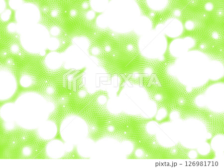 丸 光 漫画 カケアミ トーン 緑　背景 グラフィック イラスト 126981710