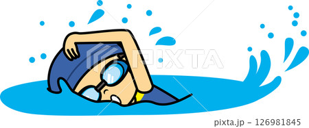 クロールする女児 126981845