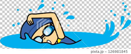 クロールする女児 126981845