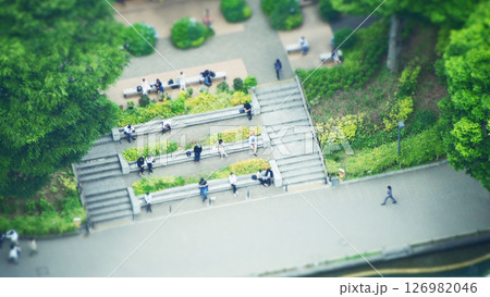 新緑の季節の公共広場の様子 126982046