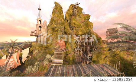 島の突端にある見張り小屋 126982054