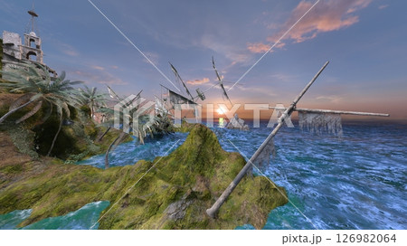 島の突端にある見張り小屋 島の突端にある見張り小屋 126982064