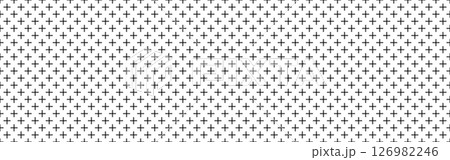 Plus seamless pattern. Simple geometric cross texture. Graphic cross symbol grid. Plus sign repeat pattern. Graphic texture. Vector illustration isolated on white background 126982246