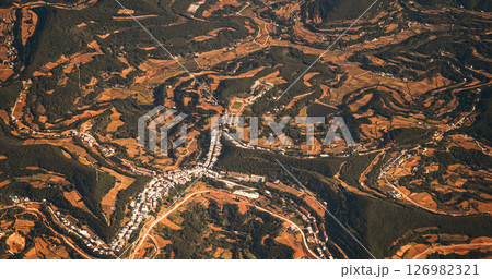 Surrounding Areas Of Santai County, China. View From Airplane Wi 126982321