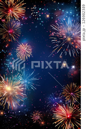 打ち上げ花火のフレーム 126982389