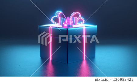 光るプレゼントボックス 126982423