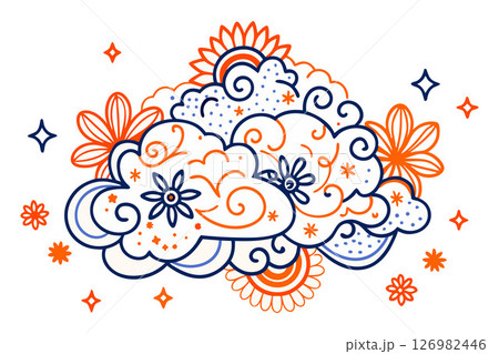 pattern with flowers 126982446