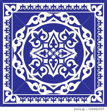 Traditional Persian-Arabic-Turkish-Islamic Pattern. Circular Geometric Ornament. Vector pattern in ethnic style. Traditional Ornament for ceramic tile, carpet, shawl, pillow, cushion, laser or plotter 126982507