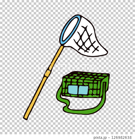 虫取り網と虫かごのイラスト素材 126982638