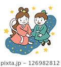 七夕の織姫と彦星 126982812