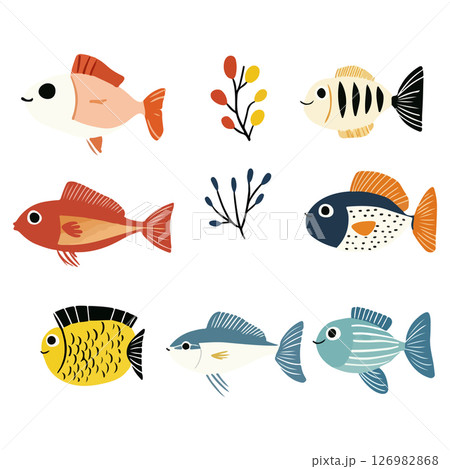 Cartoon Fish Collection 126982868